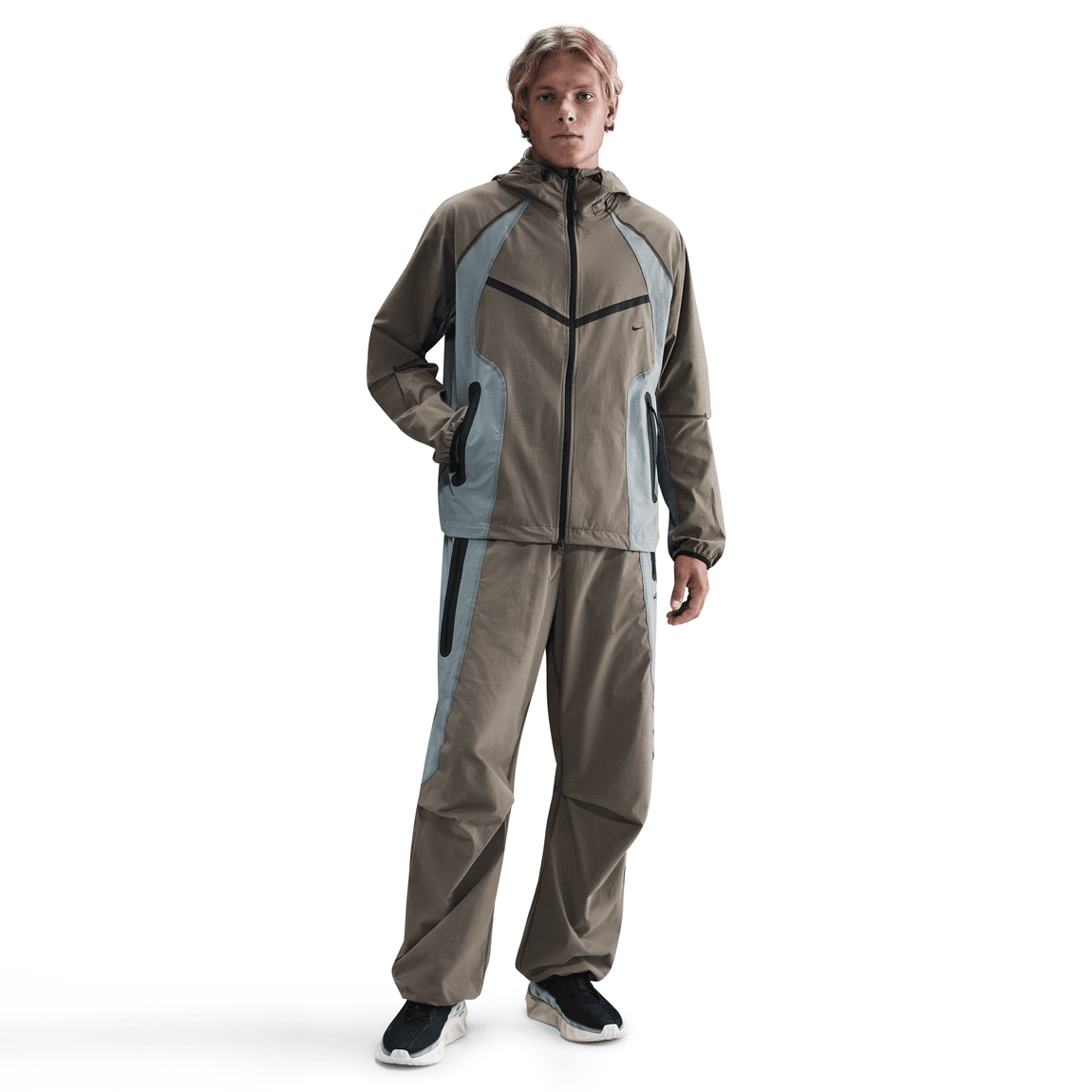 Nike Tech Dri-FIT Woven Color-Block Windrunner Jacket (Cave Stone/Cool Grey/Black) - Nike Tech Dri-FIT Woven Color-Block Windrunner Jacket (Cave Stone/Cool Grey/Black) - 