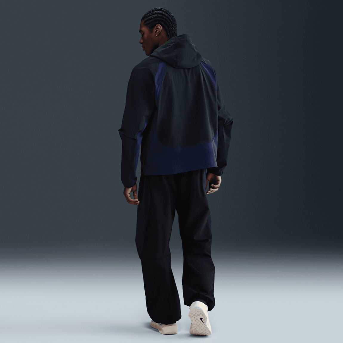 Nike Tech Dri-FIT Woven Color-Block Oversized Pants (Black