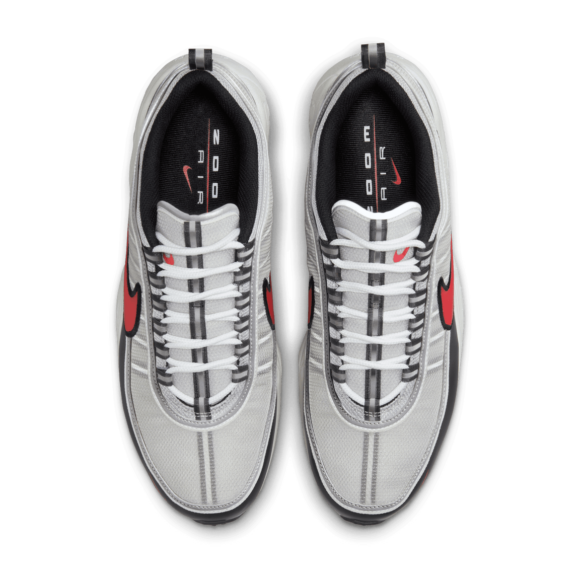 Nike Air Zoom Spiridon (Metallic Silver/Sport Red-Black-White) - Nike Air Zoom Spiridon (Metallic Silver/Sport Red-Black-White) - 
