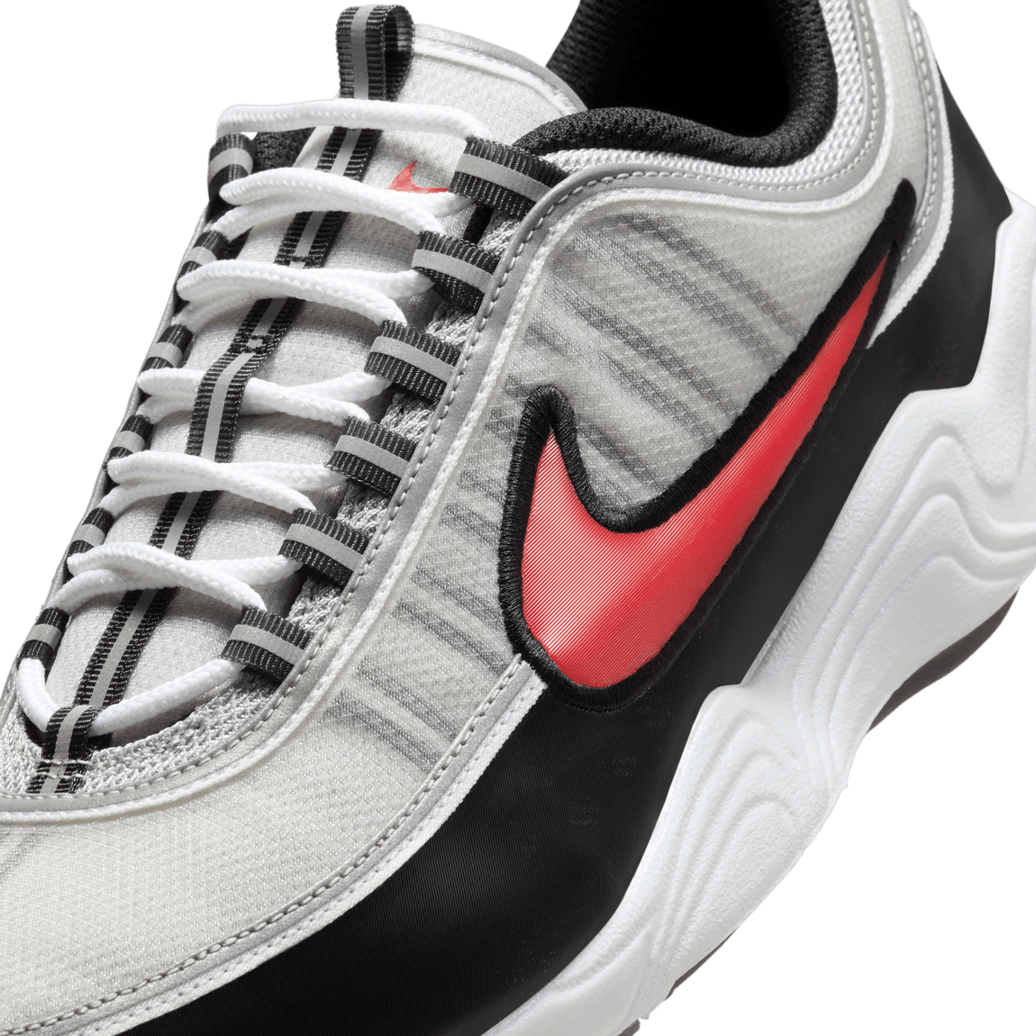 Nike Air Zoom Spiridon (Metallic Silver/Sport Red-Black-White) - Nike Air Zoom Spiridon (Metallic Silver/Sport Red-Black-White) - 
