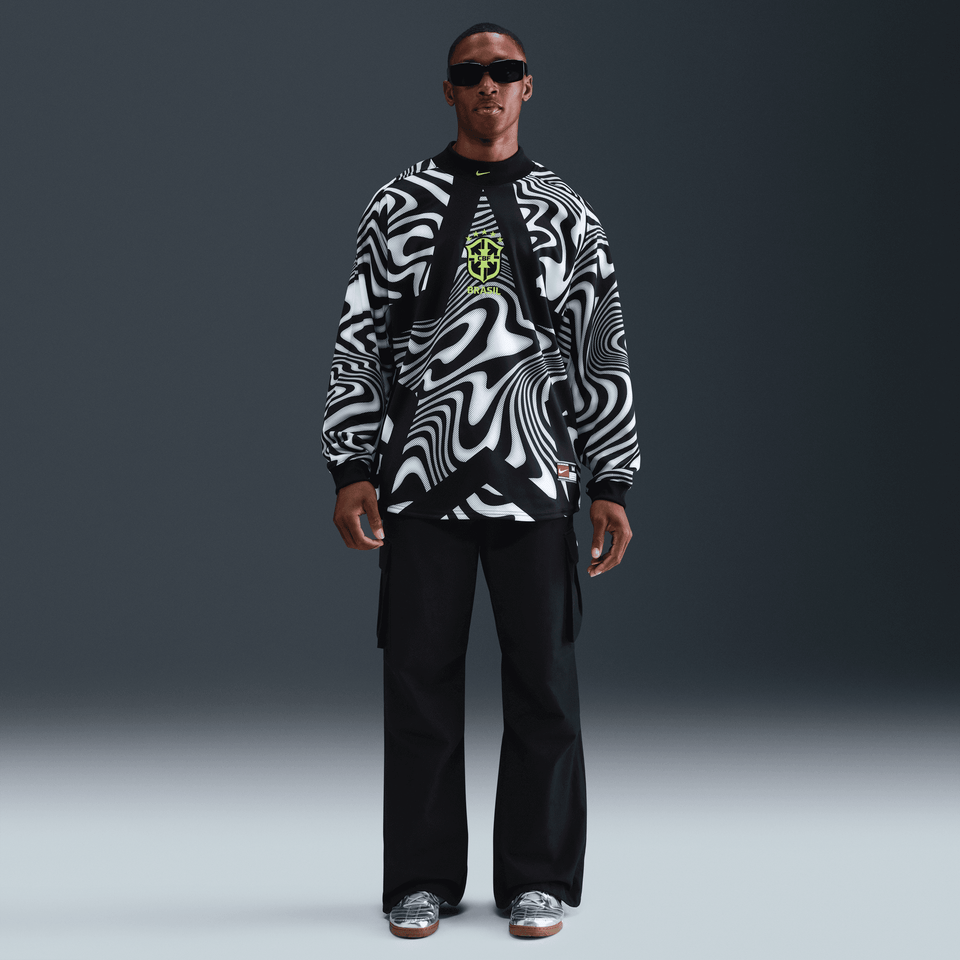 Nike Brazil Authentic Goalkeeper Soccer Shirt (Black/Volt/Volt) 12/8 - Men