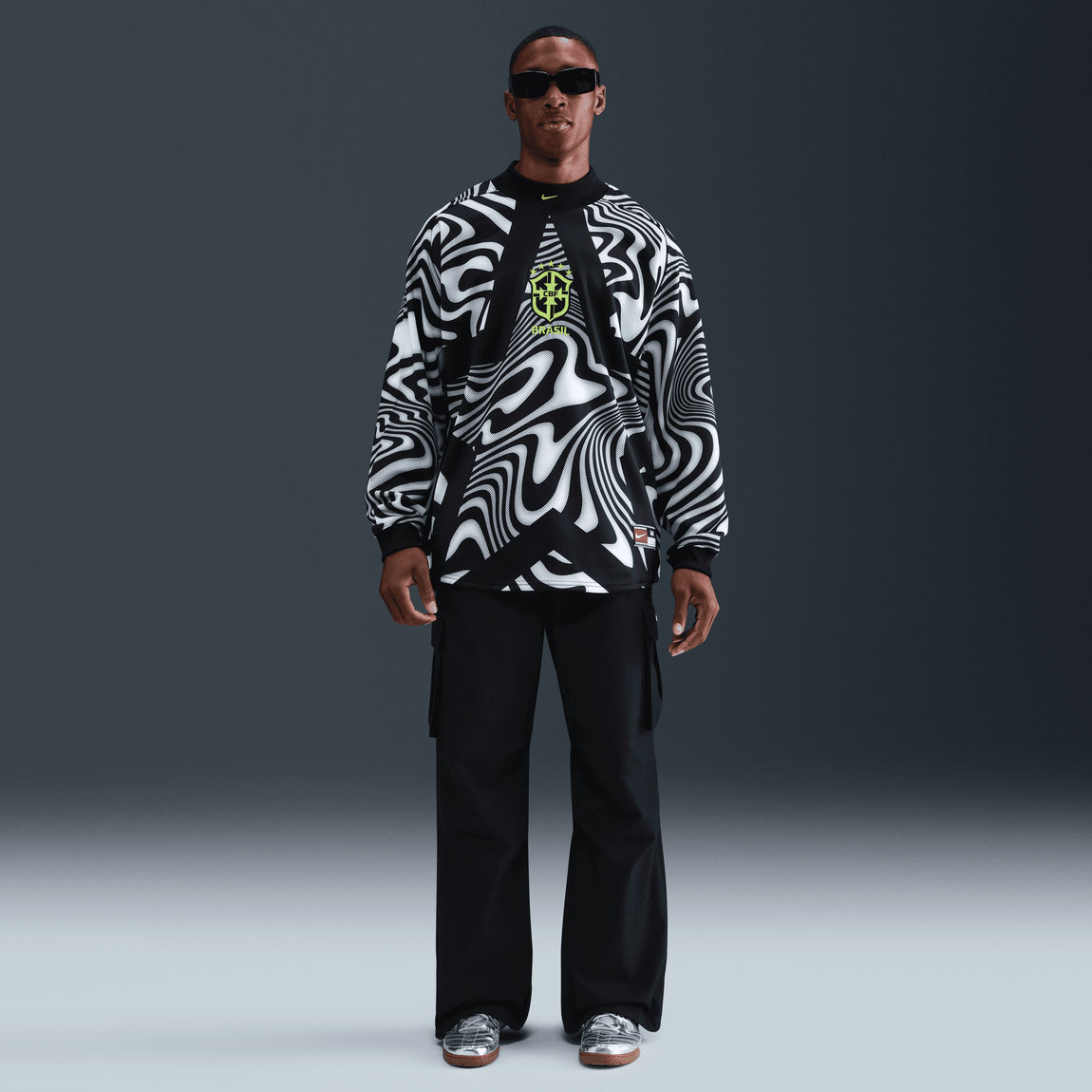 Nike Brazil Authentic Goalkeeper Soccer Shirt (Black/Volt/Volt) 12/8 - Nike Brazil Authentic Goalkeeper Soccer Shirt (Black/Volt/Volt) 12/8 - 