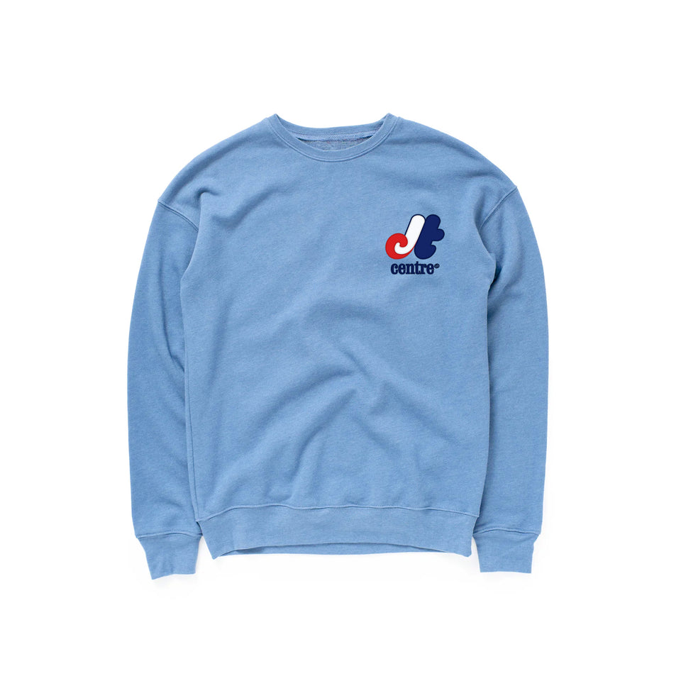Centre DTX Baseball Crewneck Pullover (Light Blue) - Centre - Hoodies and Sweatshirts