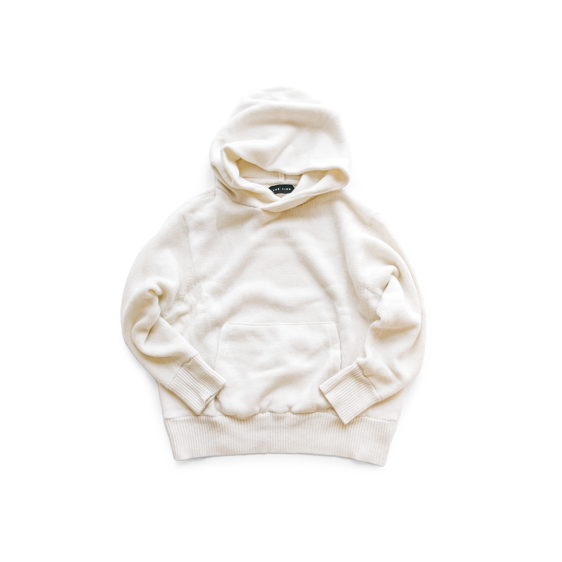 Les Tien Heavy Gauge Cashmere Hoodie (Ivory) - Les Tien Heavy Gauge Cashmere Hoodie (Ivory) - 