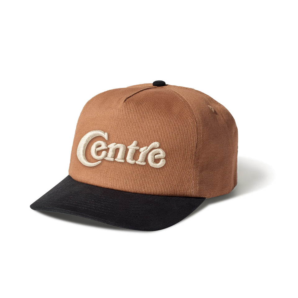 Centre Puff Embroidered Snapback (Brown/Black) - Hats