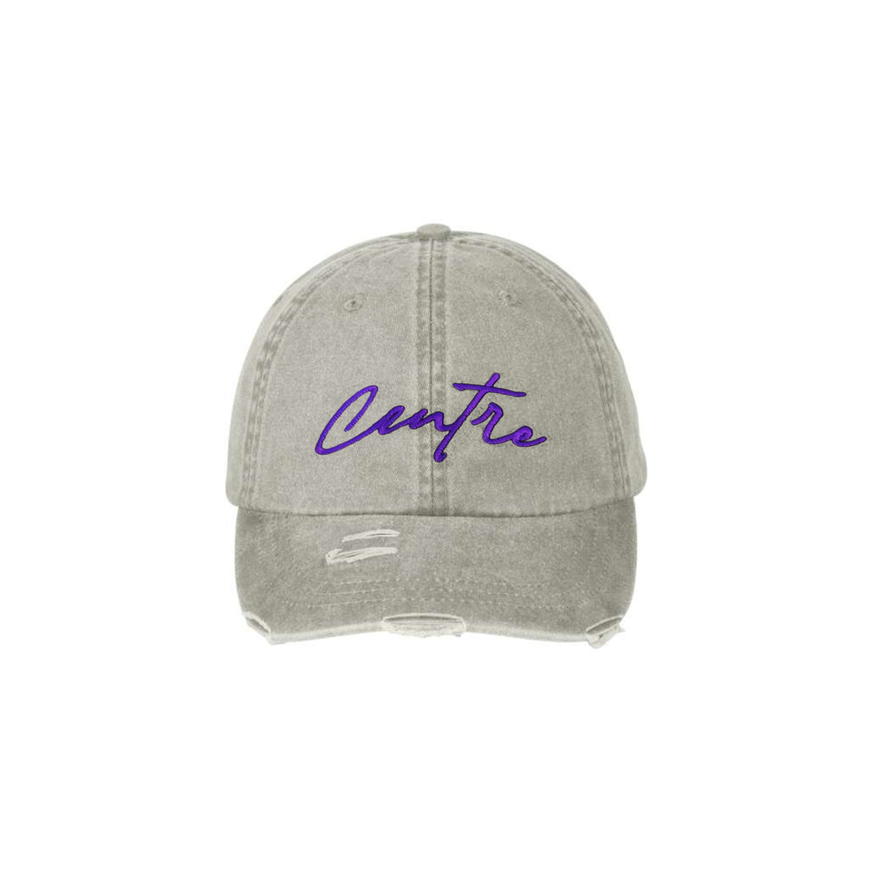 Centre Script Distressed Fall Hat (Grey Wash) - Hats