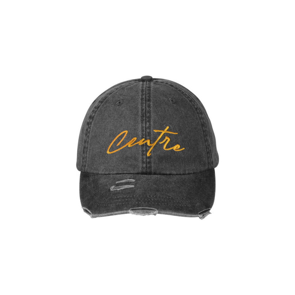 Centre Script Distressed Fall Hat (Charcoal Wash) - Hats