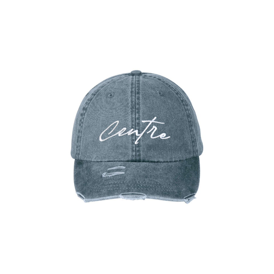 Centre Script Distressed Fall Hat (Blue Wash) - Hats