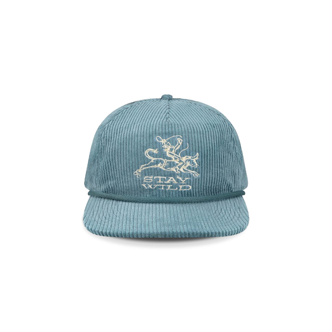Centre Corduroy “Stay Wild” Snapback (Teal/Cream) - Centre Corduroy “Stay Wild” Snapback (Teal/Cream) - 