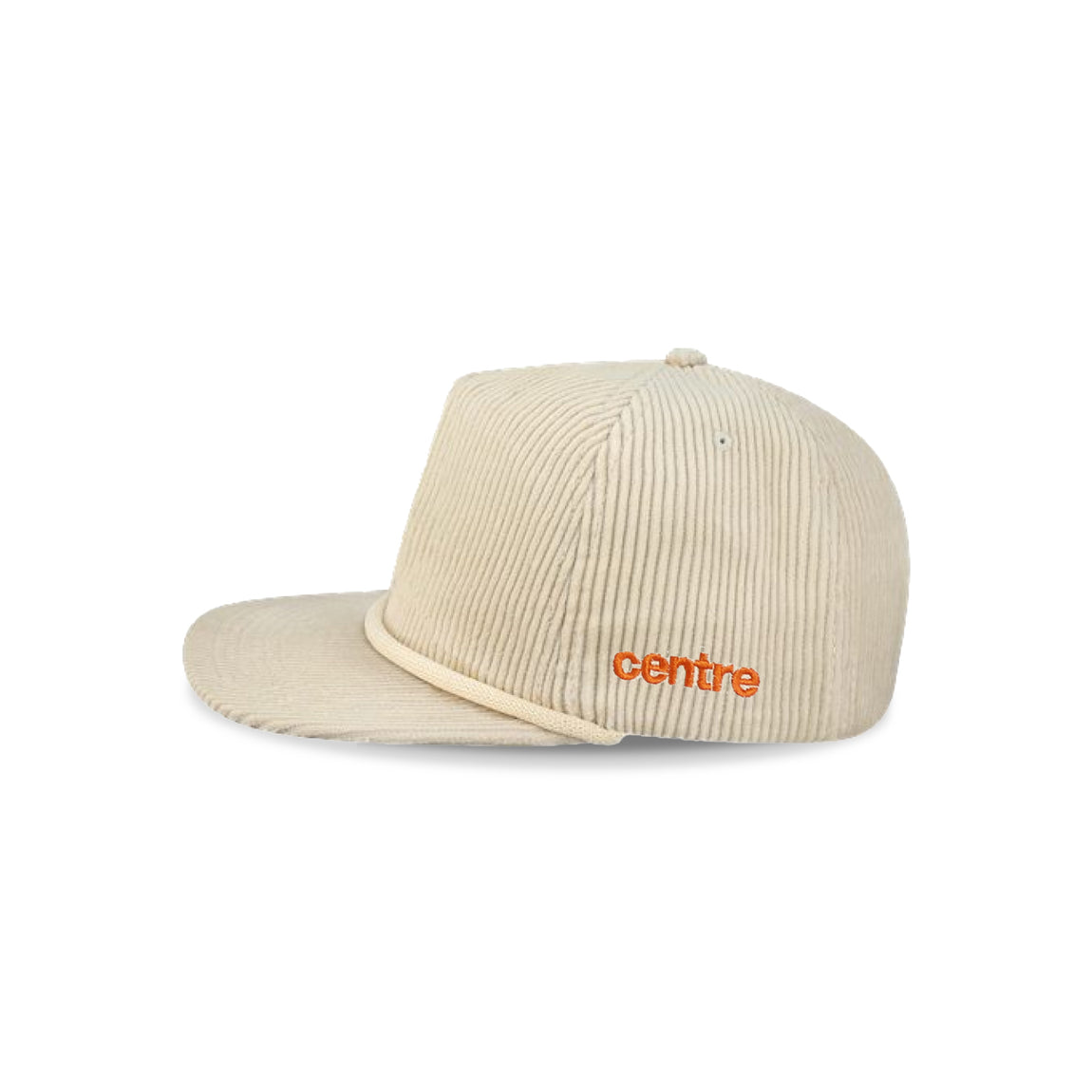 Centre Corduroy “Stay Wild” Snapback (Cream/Orange) - Centre Corduroy “Stay Wild” Snapback (Cream/Orange) - 