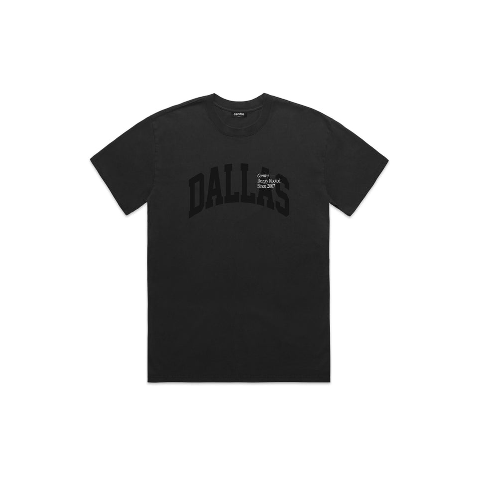 Centre Dallas Block Tee (Faded Black) - Frozen Sale (Jan 2025)