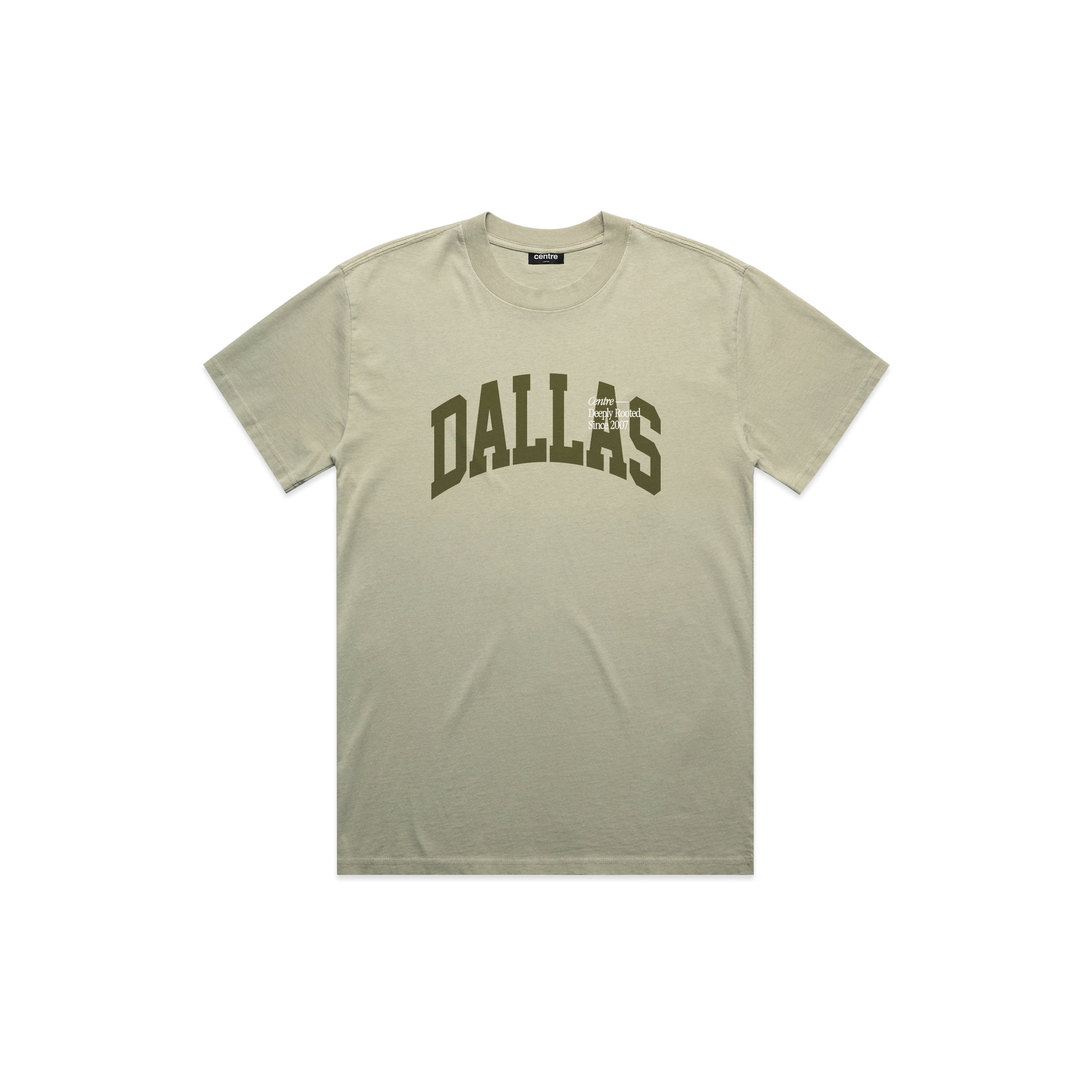 Dallas Block Letters Centre Dallas Block Tee (Faded Eucalyptus)