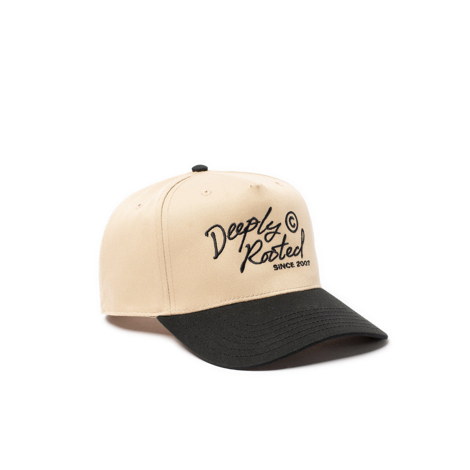 Centre Deeply Rooted Snapback Hat (Khaki/Black) - Accessories - Hats