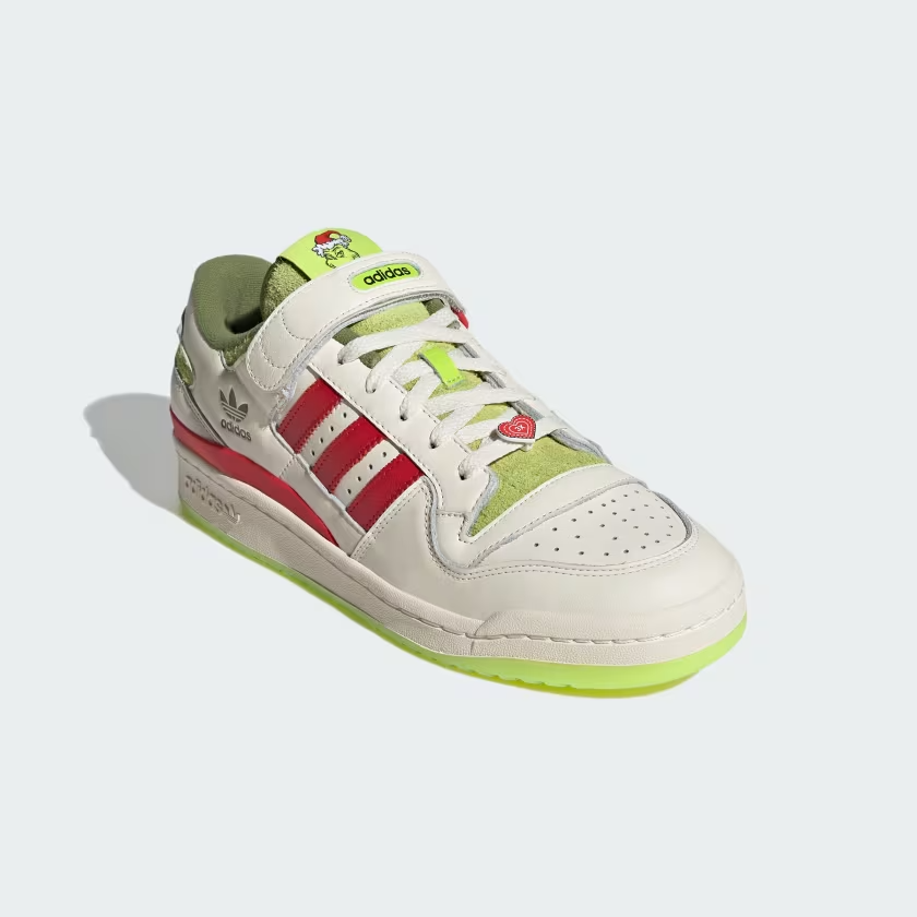 Adidas Forum Low x The Grinch GS (White / Collegiate Red / Solar Slime) - Adidas Forum Low x The Grinch GS (White / Collegiate Red / Solar Slime) - 