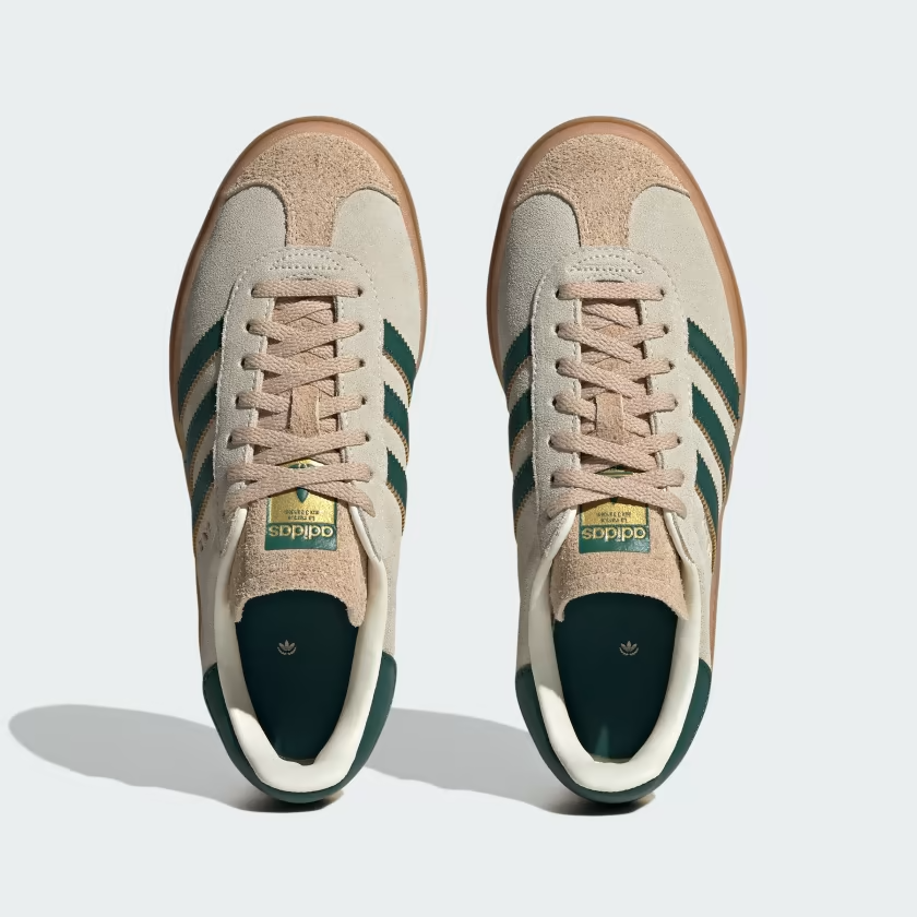 Women's Adidas Gazelle Bold (Cream White/Collegiate Green-Magic Beige) - Women's Adidas Gazelle Bold (Cream White/Collegiate Green-Magic Beige) - 