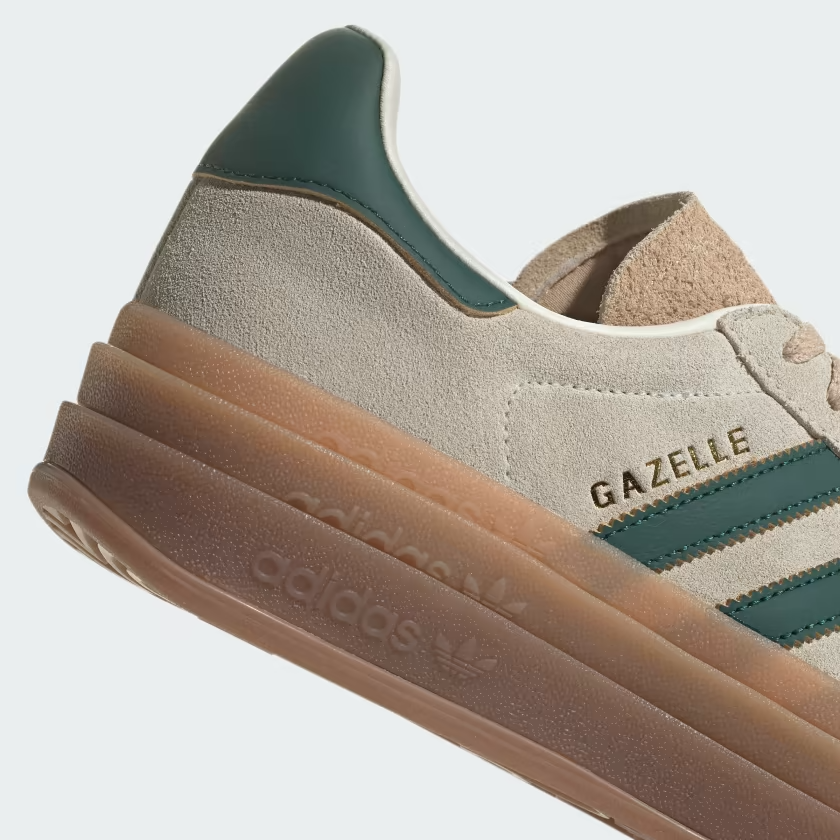 Women's Adidas Gazelle Bold (Cream White/Collegiate Green-Magic Beige) - Women's Adidas Gazelle Bold (Cream White/Collegiate Green-Magic Beige) - 