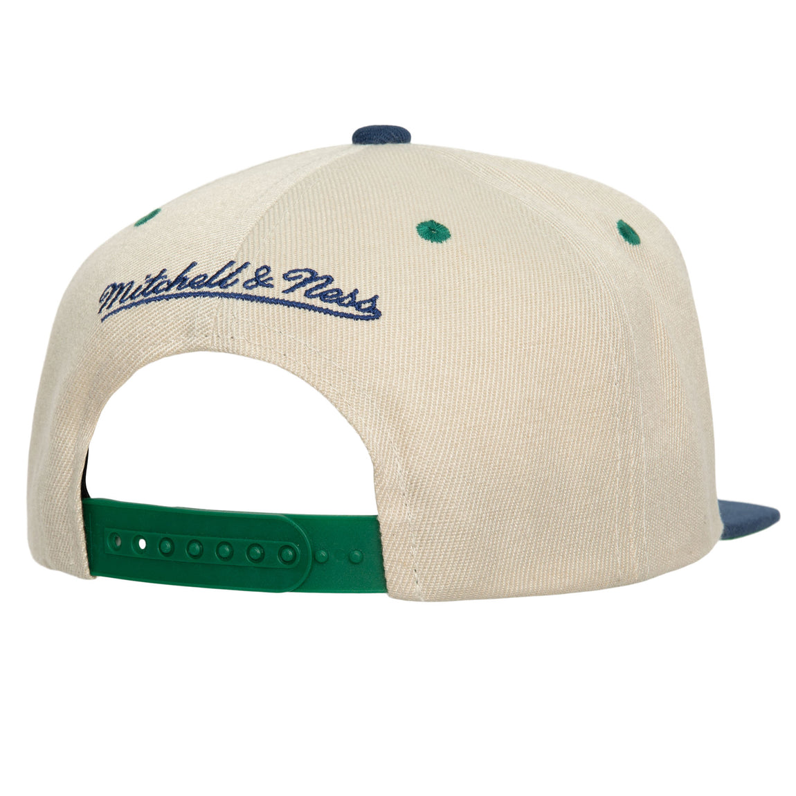 Mitchell & Ness Dallas Mavericks Pop Panel Snapback Hat ( Off White / Navy ) - Mitchell & Ness Dallas Mavericks Pop Panel Snapback Hat ( Off White / Navy ) - 