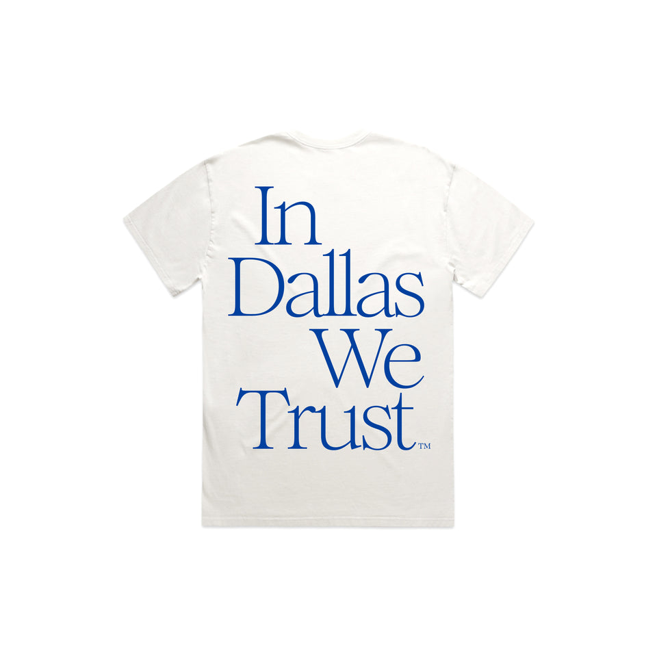 Centre Dallas Trust Serif Limited Edition Tee (Faded White/Blue) - Frozen Sale (Jan 2025)