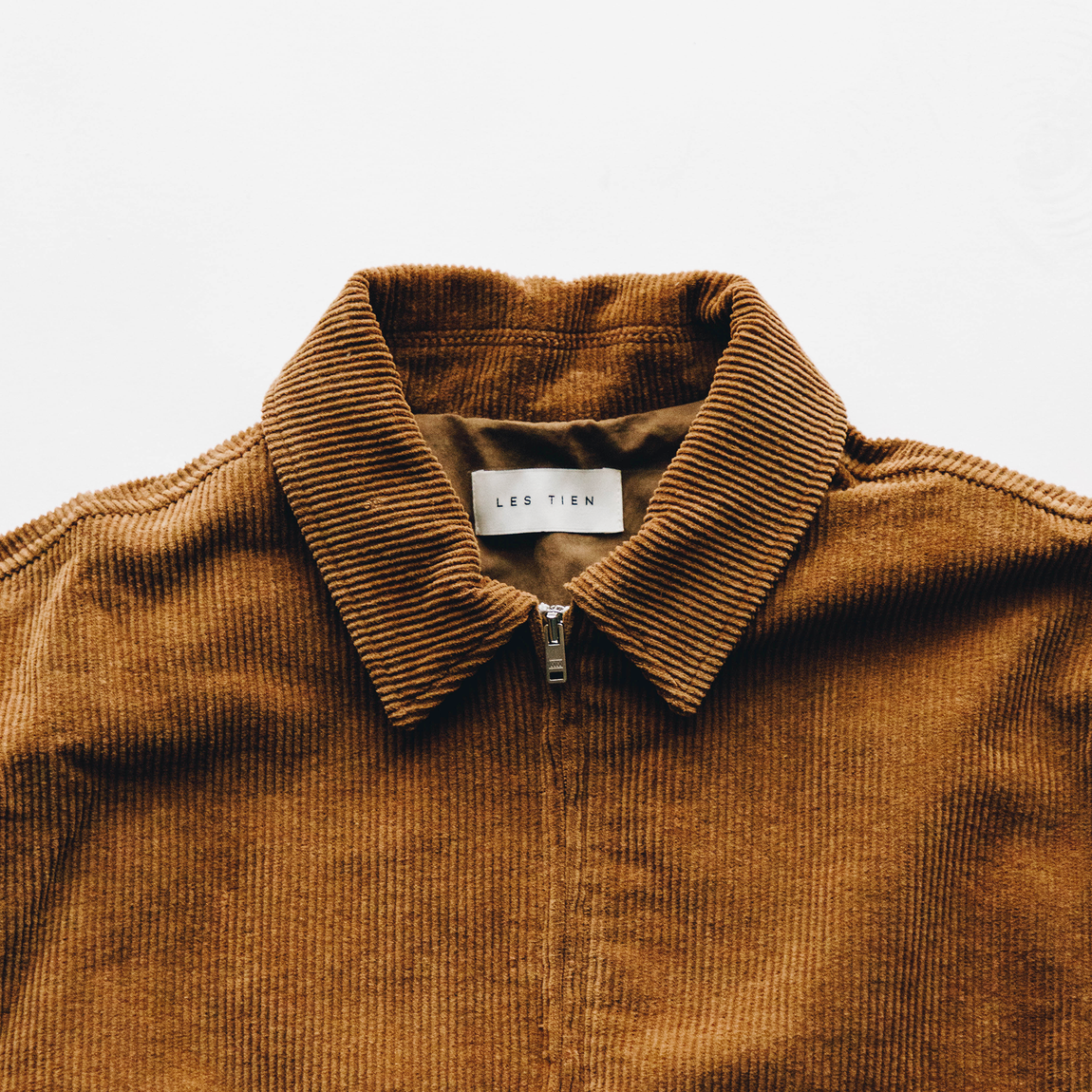 Les Tien Men's Corduroy Crop Work Wear Jacket (Washed Brown) - Les Tien Men's Corduroy Crop Work Wear Jacket (Washed Brown) - 