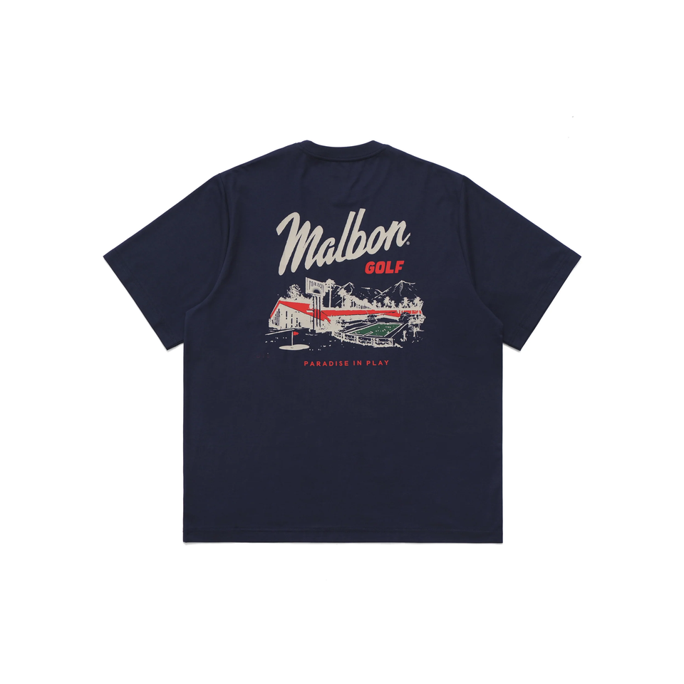 Malbon Golf Vista Pocket Tee (Navy) - Men's Apparel