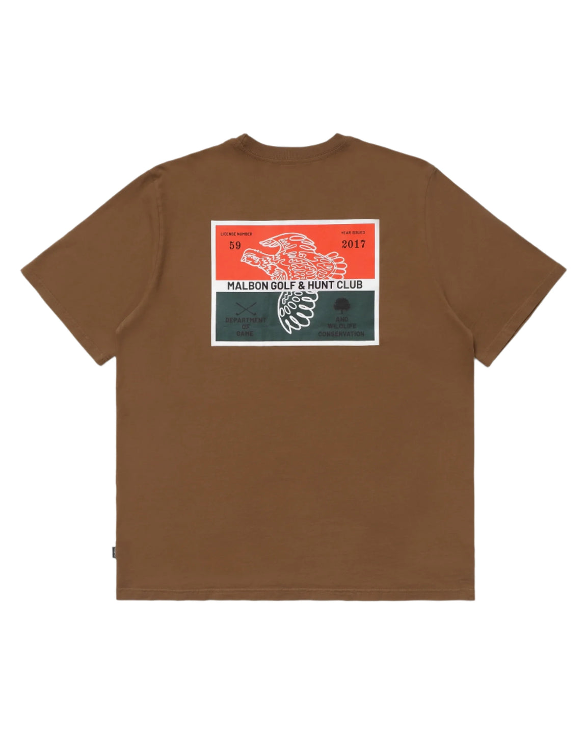 Malbon Golf Hunting License SS Tee (Brown) - Malbon Golf Hunting License SS Tee (Brown) - 