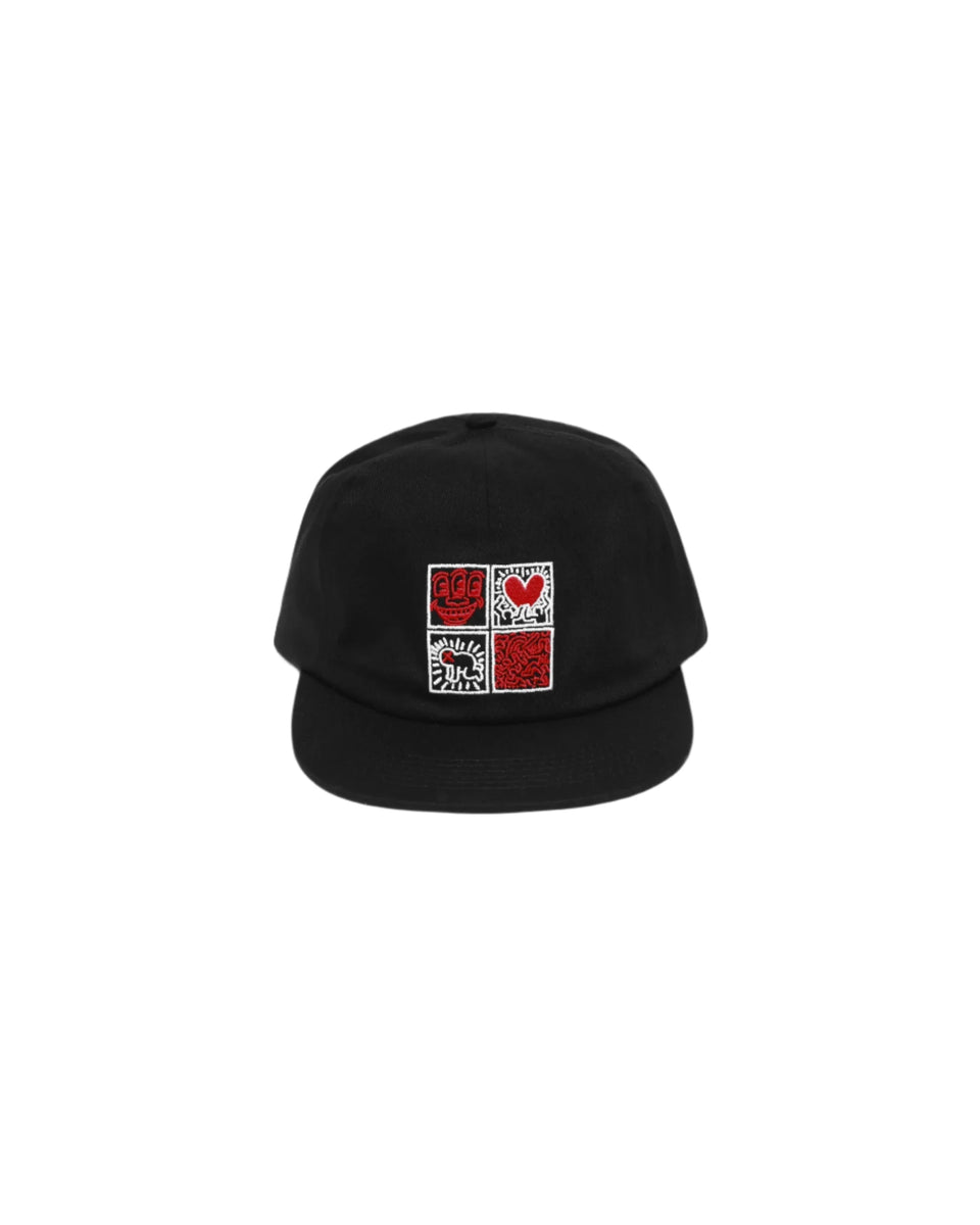 Malbon Golf X Keith Haring Painters Cap (Black) - Malbon Golf