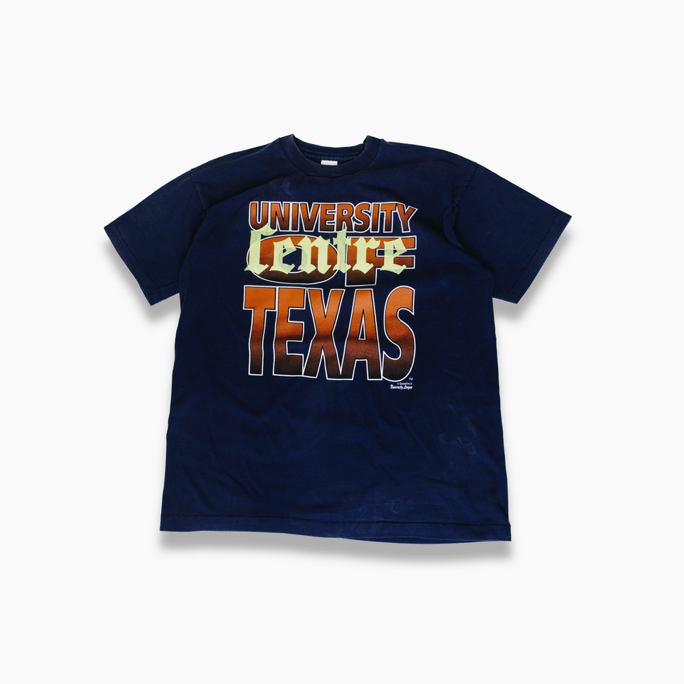 Centre Upcycled Big Texas Font Tee (Navy) - Centre Upcycle Program