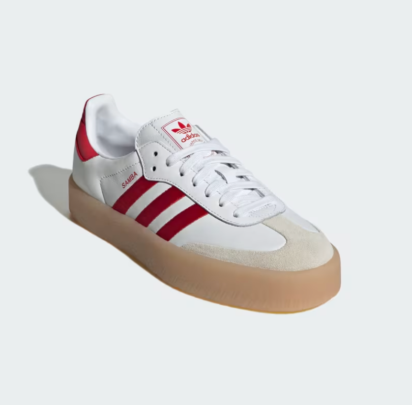 Women's Adidas Sambae (Cloud White / Scarlet Red / Gum) - Women's Adidas Sambae (Cloud White / Scarlet Red / Gum) - 