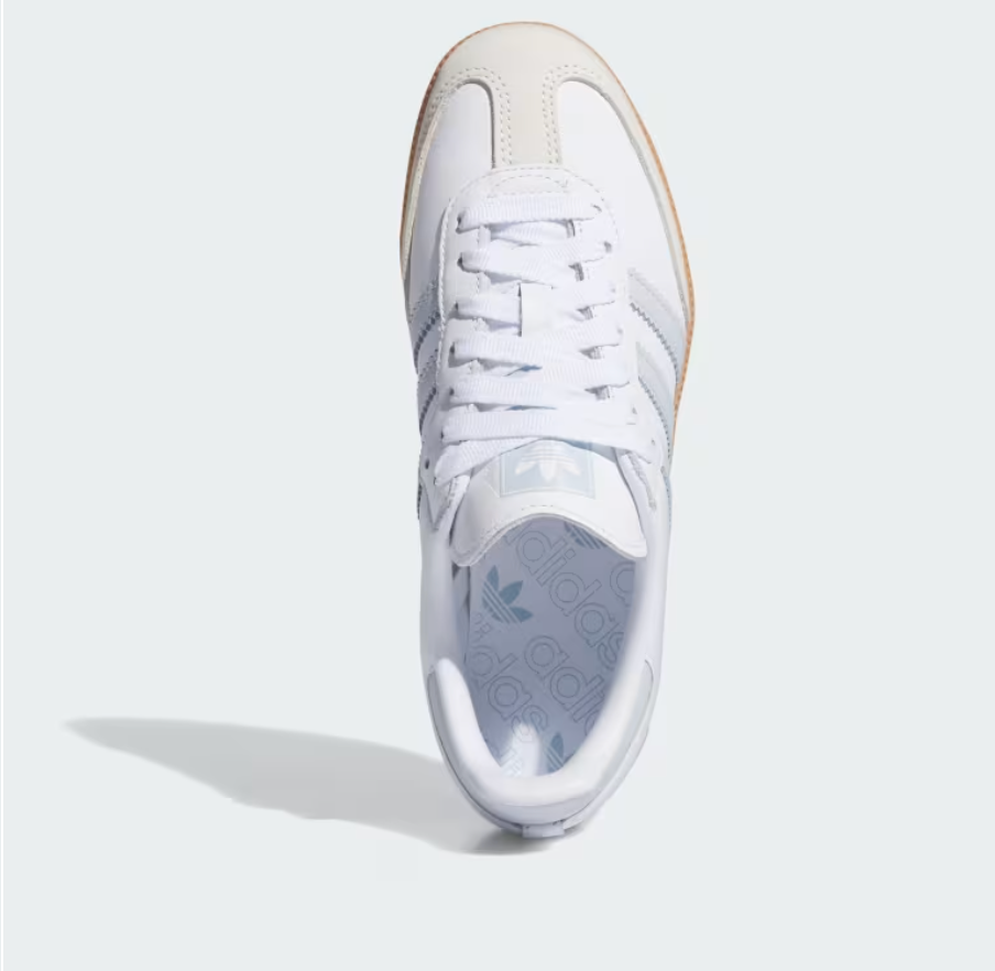 Women's Adidas Samba OG (Cloud White / Halo Blue / Gum) - Women's Adidas Samba OG (Cloud White / Halo Blue / Gum) - 