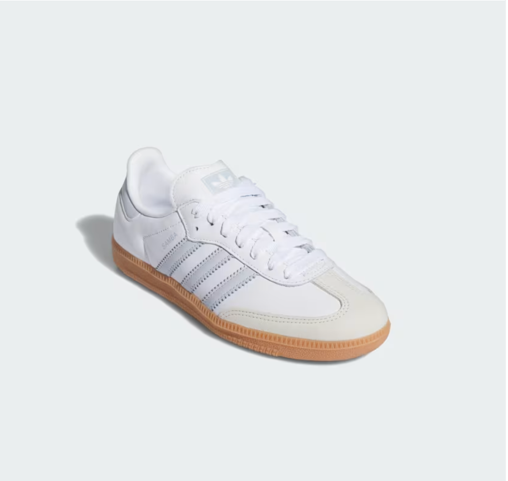 Women's Adidas Samba OG (Cloud White / Halo Blue / Gum) - Women's Adidas Samba OG (Cloud White / Halo Blue / Gum) - 