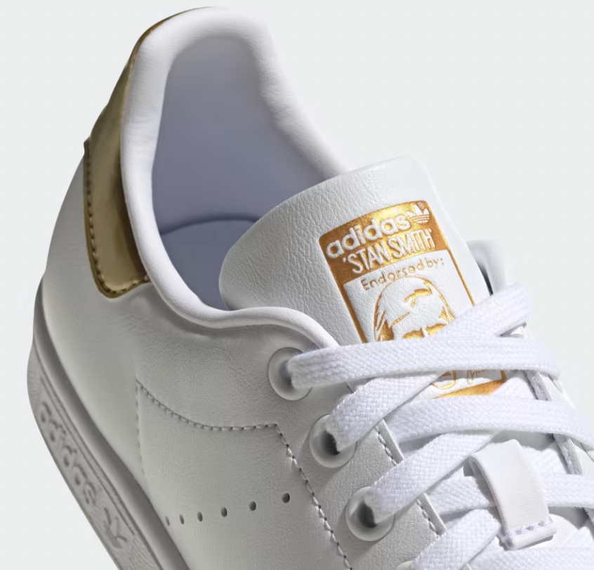 Women s Adidas Stan Smith Cloud White Cloud White Gold Metallic Centre