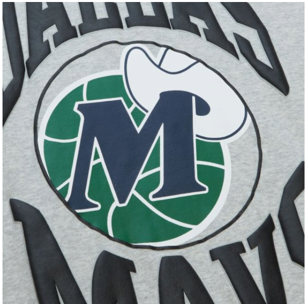 Mitchell & Ness Dallas Mavericks NBA Women's Logo Crewneck 3.0 Sweatshirt ( Grey ) - Mitchell & Ness Dallas Mavericks NBA Women's Logo Crewneck 3.0 Sweatshirt ( Grey ) - 