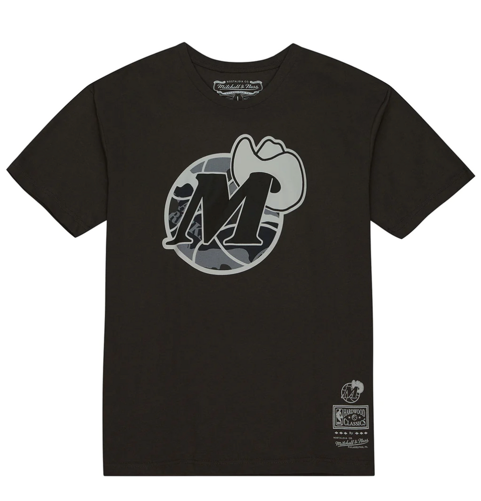 Mitchell & Ness Dallas Mavericks NBA Ghost Camo Tee ( Black / Grey ) - Men's Apparel