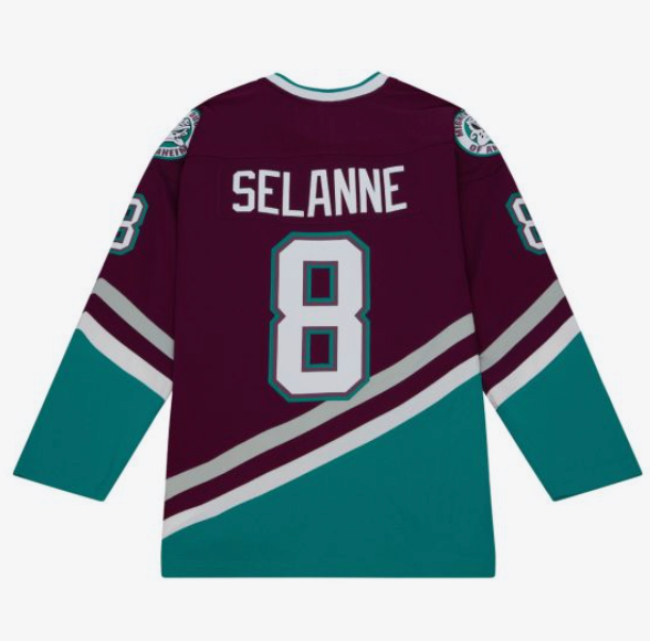 Mitchell & Ness Blue Line Teemu Selanne Anaheim Ducks Dark 1996 Jersey  ( Purple ) - Mitchell & Ness Blue Line Teemu Selanne Anaheim Ducks Dark 1996 Jersey  ( Purple ) - 