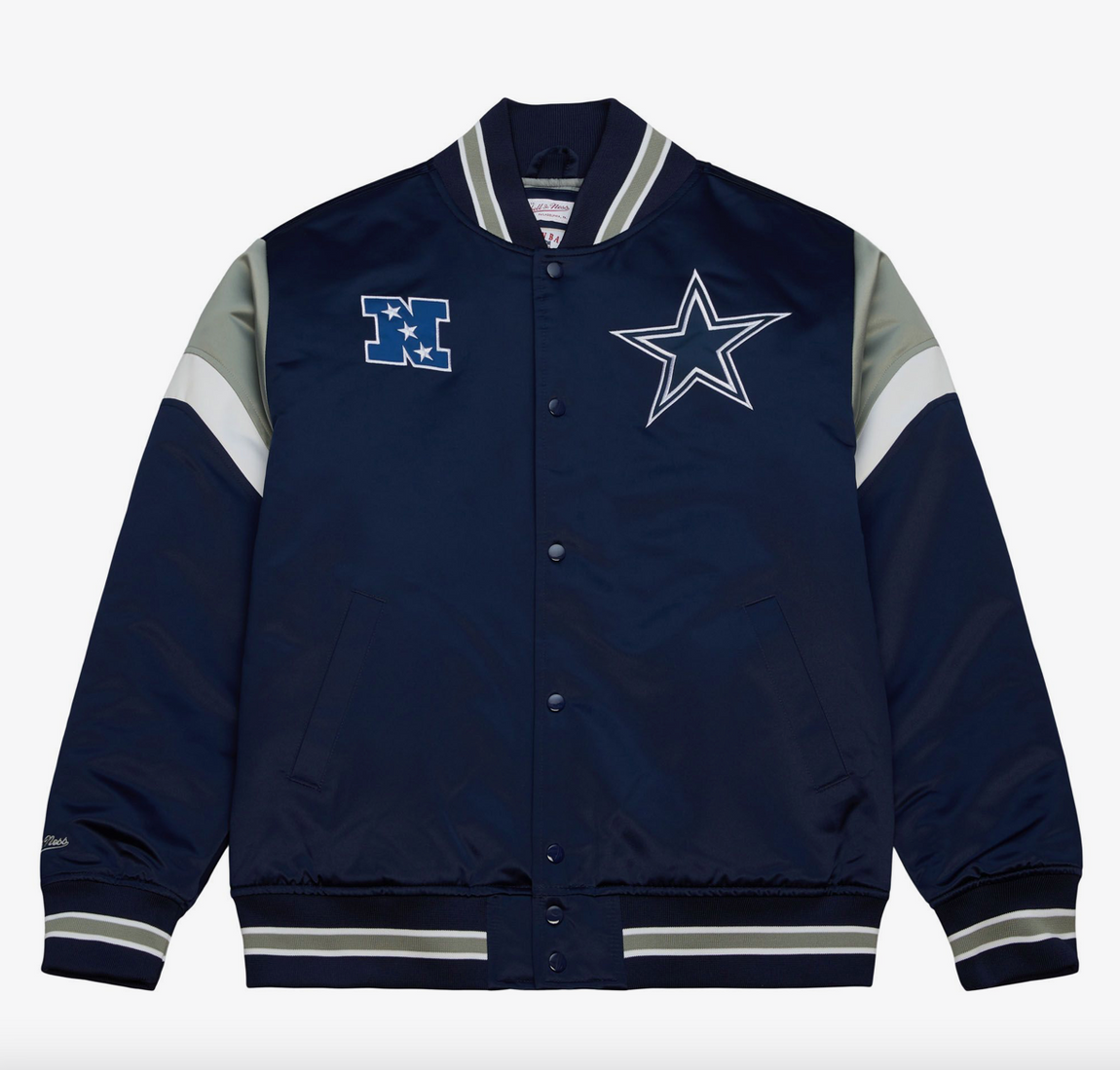 Mitchell & Ness NFL Dallas Cowboys Heavyweight Satin Jacket ( Navy ) - Mitchell & Ness NFL Dallas Cowboys Heavyweight Satin Jacket ( Navy ) - 