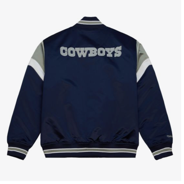 Mitchell & Ness NFL Dallas Cowboys Heavyweight Satin Jacket ( Navy ) - Mitchell & Ness NFL Dallas Cowboys Heavyweight Satin Jacket ( Navy ) - 