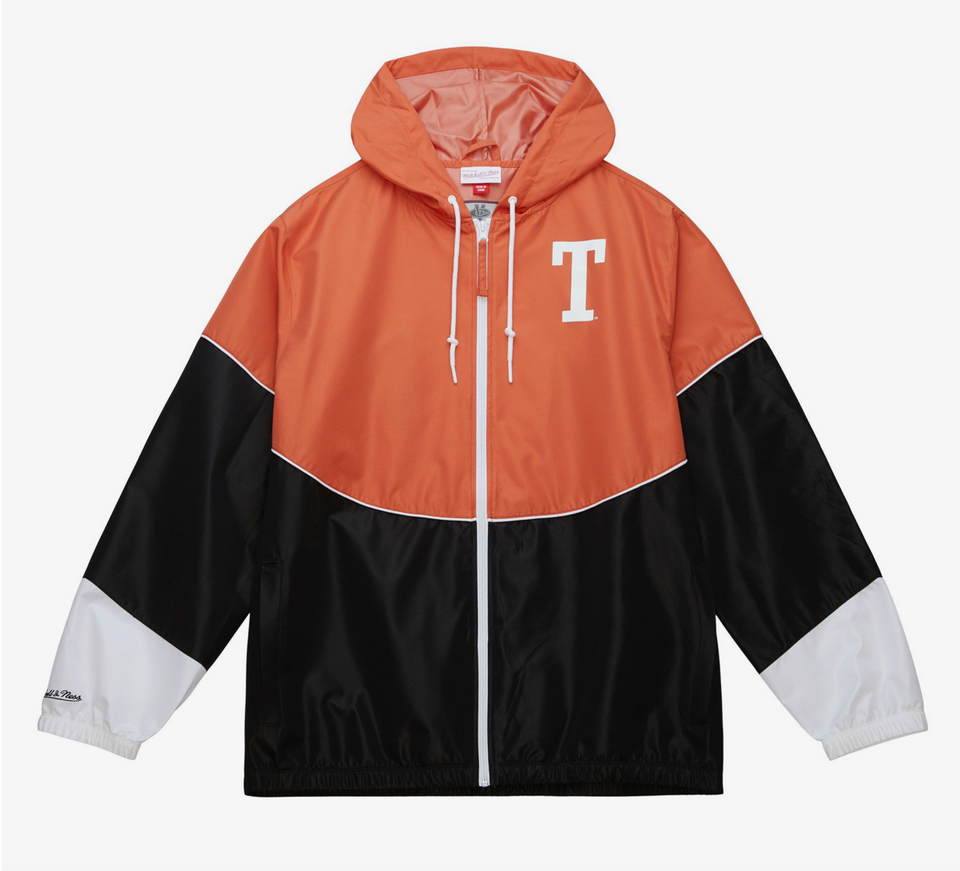 Mitchell & Ness Texas Longhorns NCAA Lightweight Windbreaker ( Burnt Orange / White ) - Products