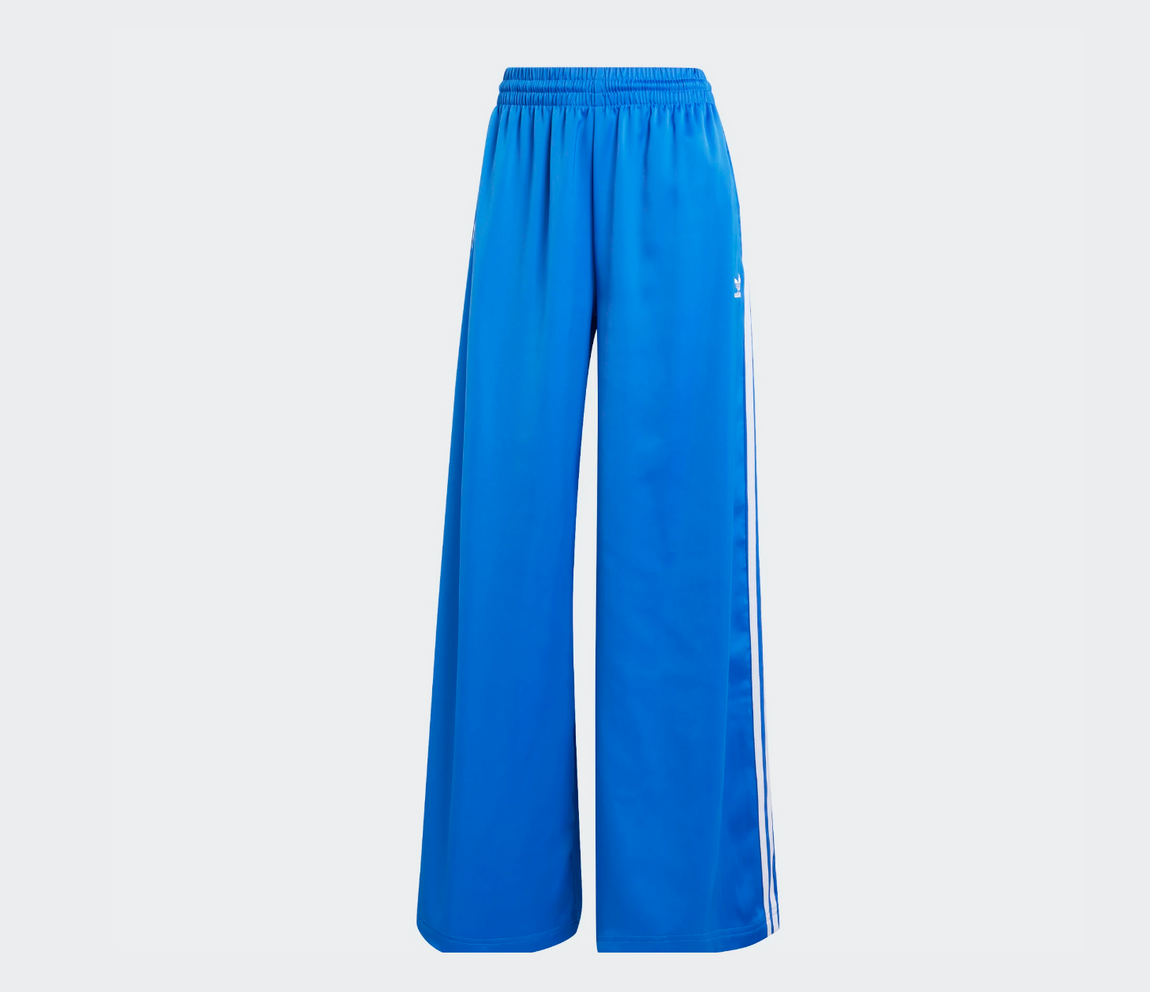 Women s Adidas Adicolor Satin Wide Leg Track Pants Blue