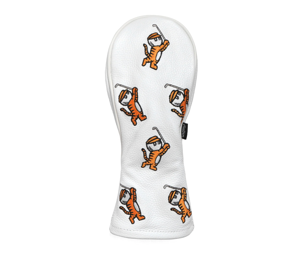 Malbon Golf Tiger Buckets Wood Cover (White) - Malbon Golf Tiger Buckets Wood Cover (White) - 