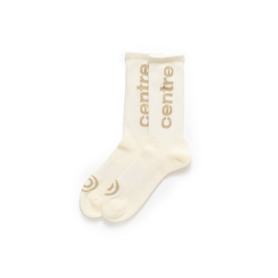 Centre Premium Casual Crew Socks (Cream/Khaki) - july 2022 sale
