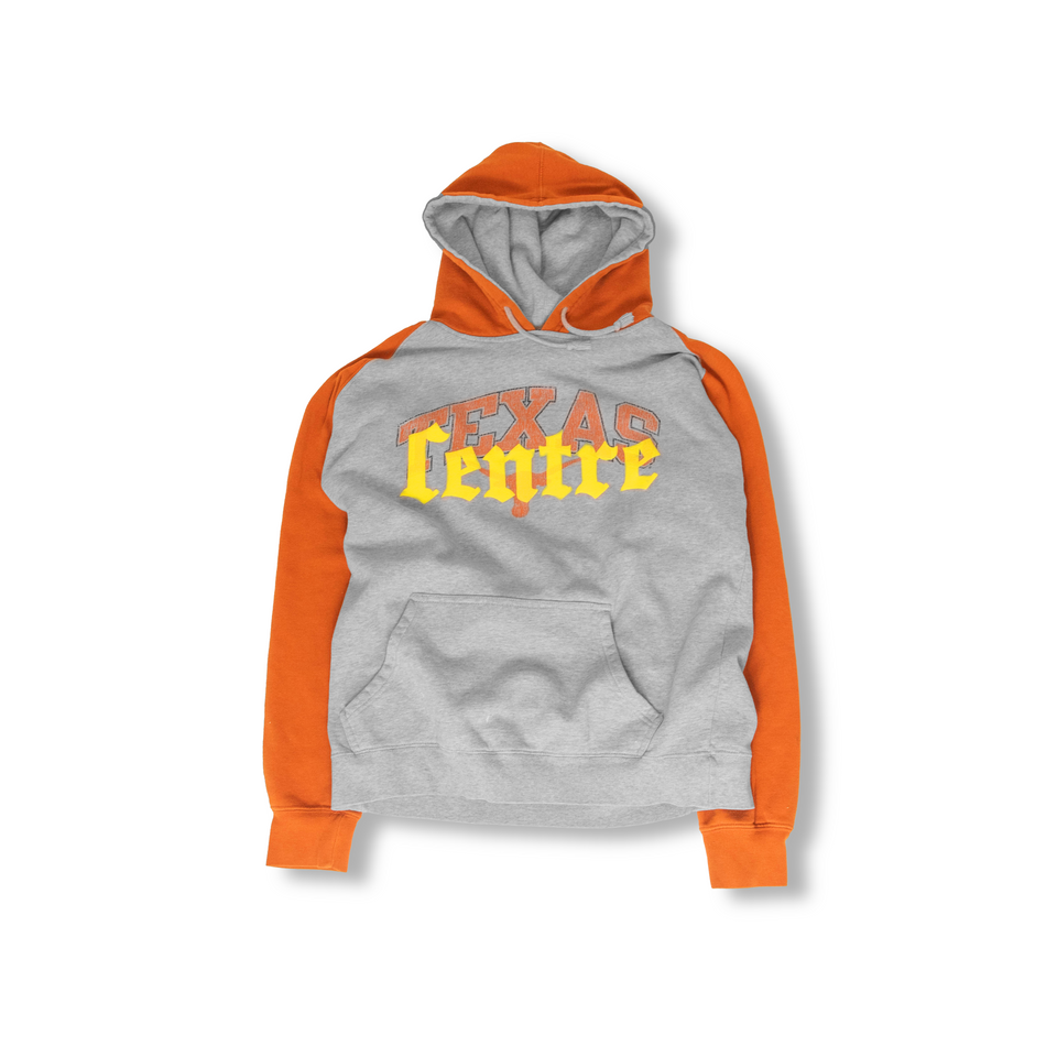 Centre Upcycled Longhorns Hoodie (Heather Grey/Orange) - Men's Apparel