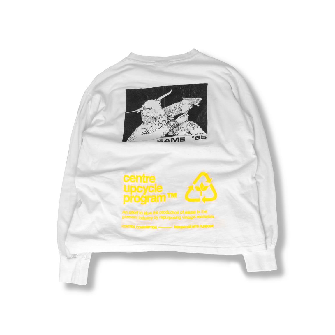 Centre Upcycled Aggies Game '85 L/S Tee (White) - Centre Upcycled Aggies Game '85 L/S Tee (White) - 
