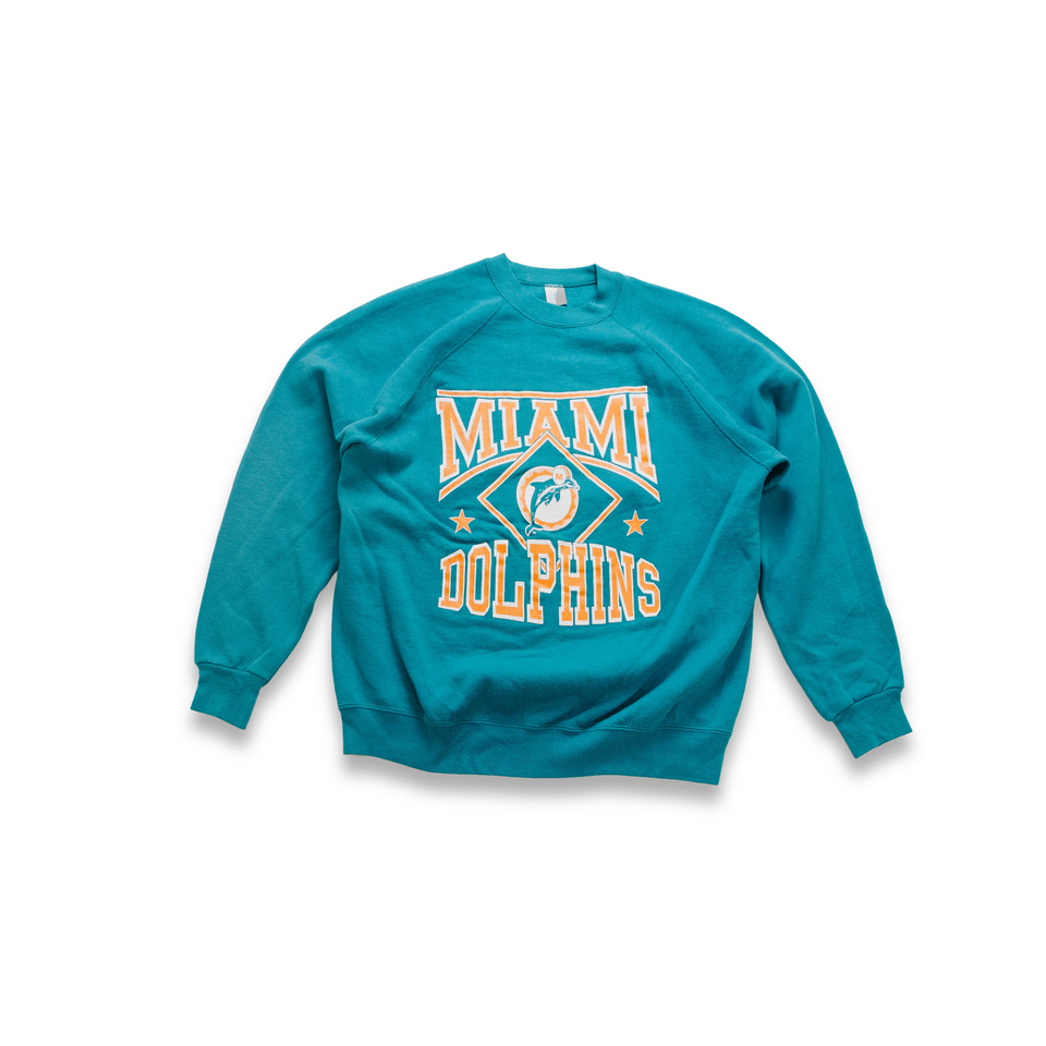 Centre Upcycled Dolphins Crewneck Sweater (Aqua) - Centre Upcycle Program