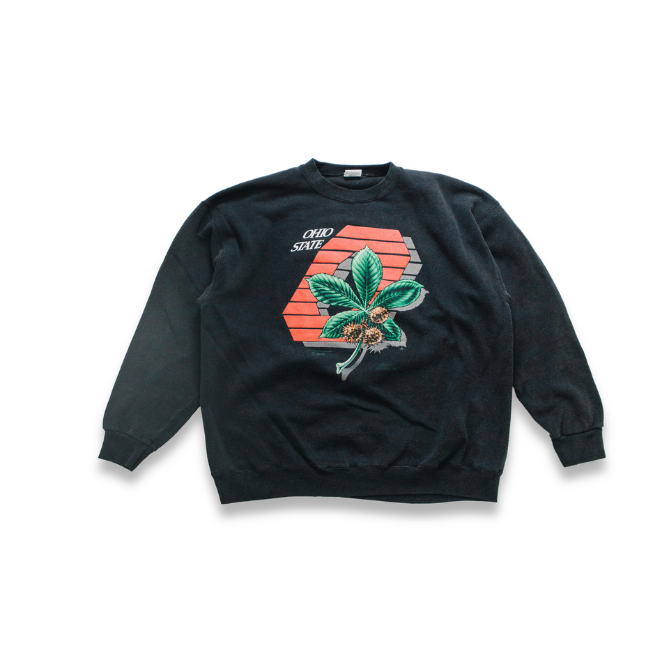 Centre Upcycled Ohio State Crewneck Sweater (Black) - Centre