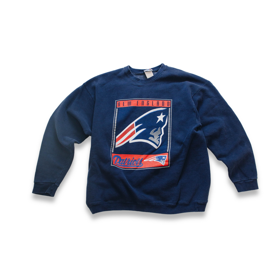 Centre Upcycled Patriots Crewneck Sweater (Navy) - Centre Upcycle Program