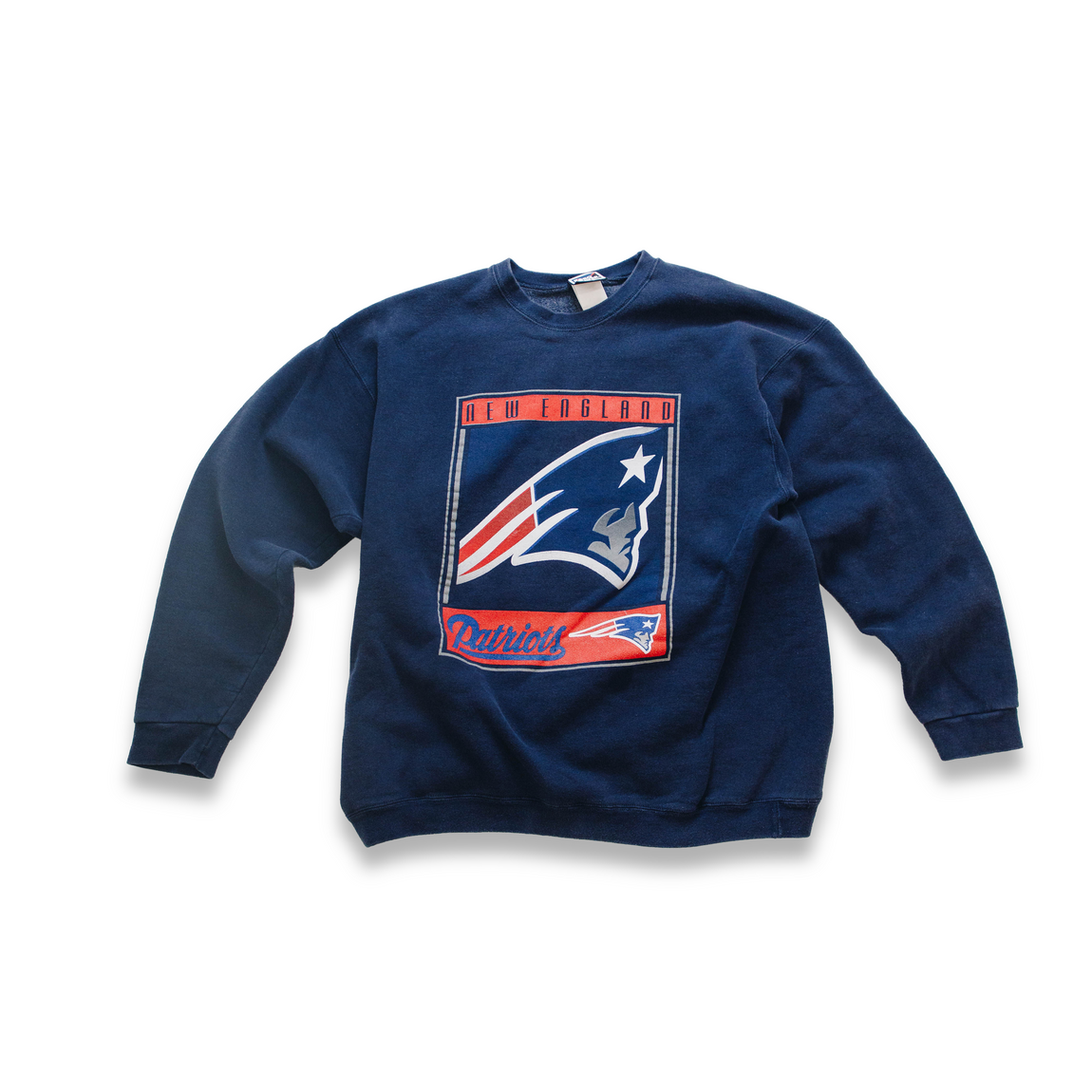 Centre Upcycled Patriots Crewneck Sweater (Navy) - Centre Upcycled Patriots Crewneck Sweater (Navy) - 