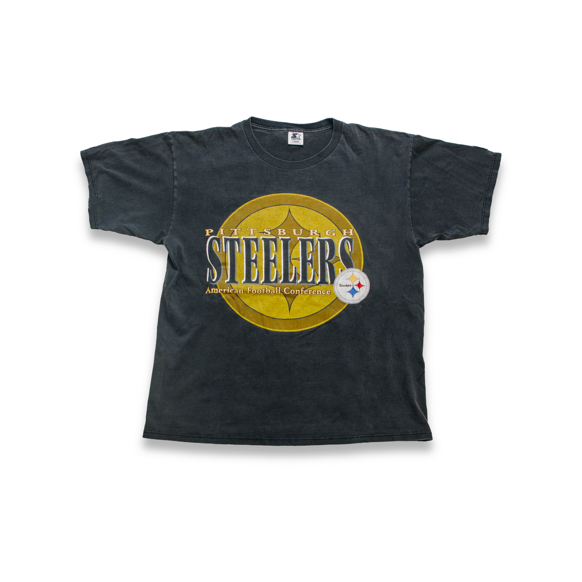 Centre Upcycled Steelers Tee (Vintage Black) - Centre Upcycled Steelers Tee (Vintage Black) - 