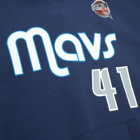 Mitchell & Ness NBA Hall of Fame Dallas Mavericks Dirk Nowitzki Hoodie ( Navy ) - Mitchell & Ness NBA Hall of Fame Dallas Mavericks Dirk Nowitzki Hoodie ( Navy ) - 