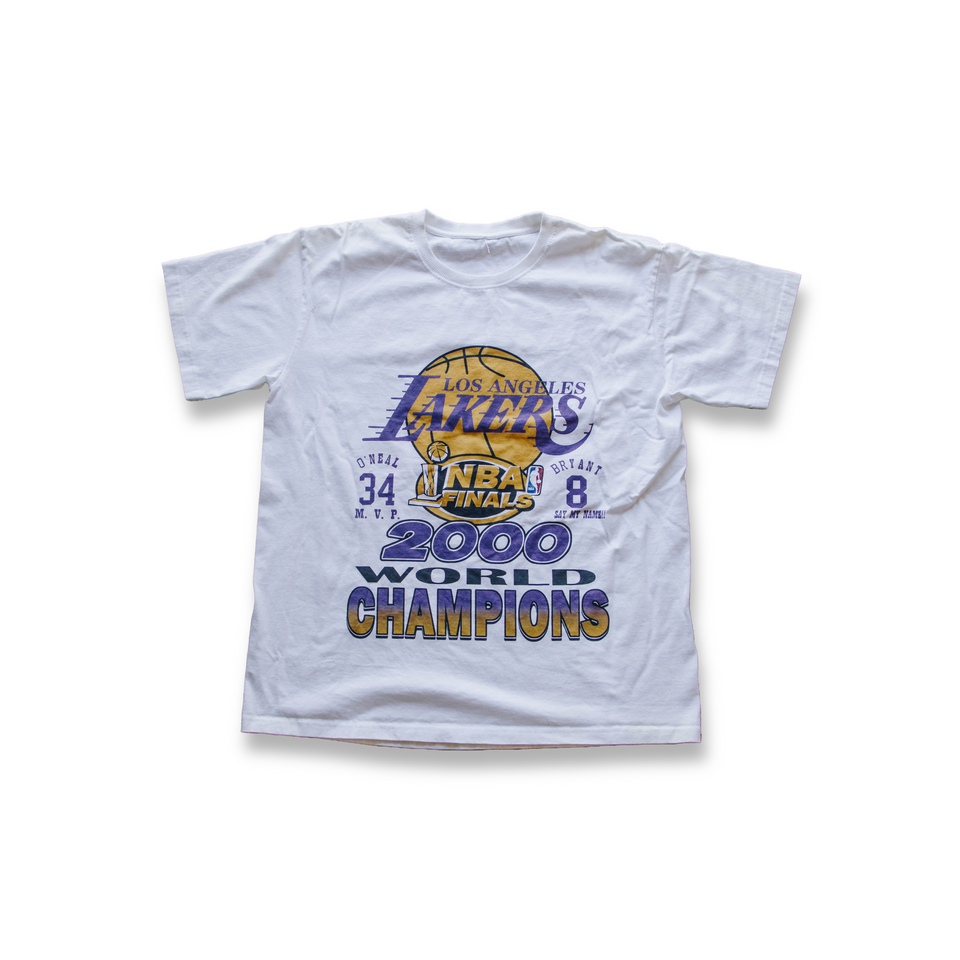 Centre Upcycled '00 Lakers Final Tee (White) - Centre Upcycle Program