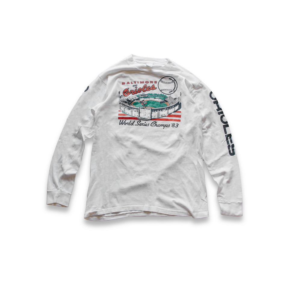 Centre Upcycled '93 Orioles Long Sleeve Tee (White) - Centre Upcycle Program